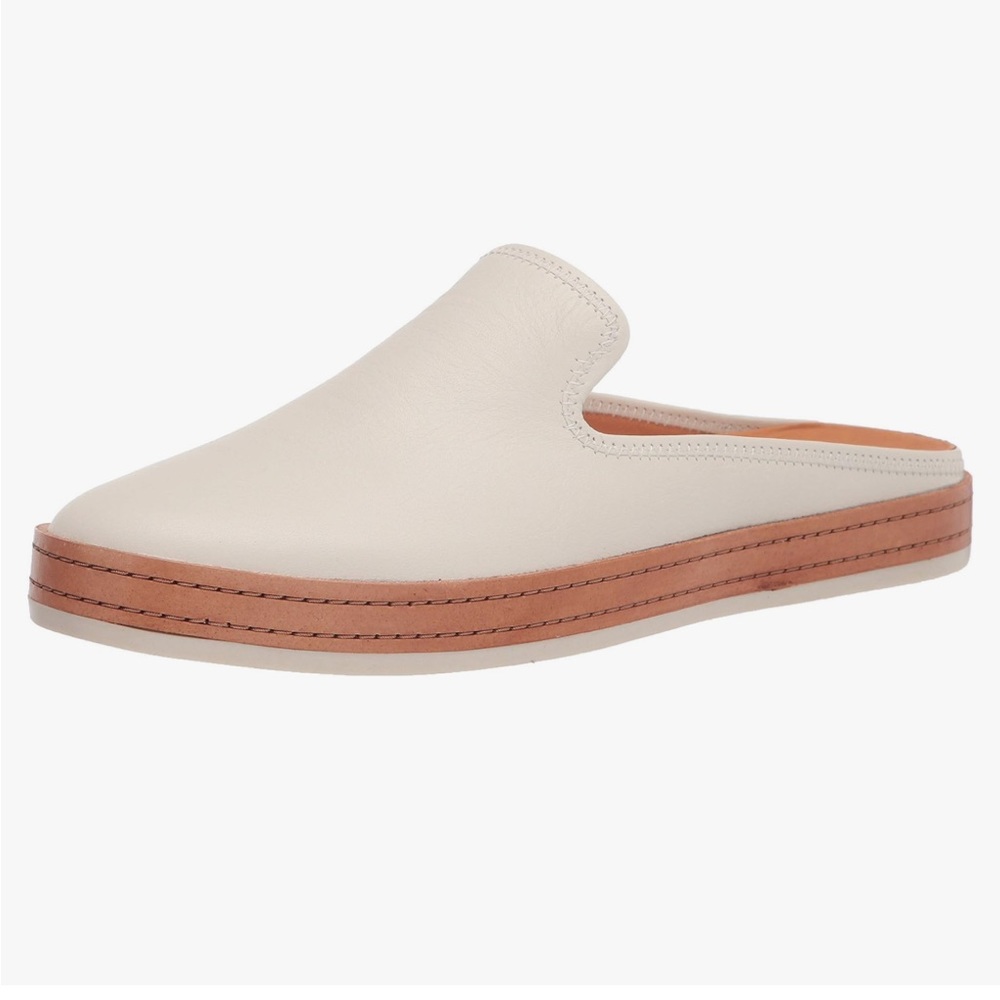 Canella Optic White Leather Mules NWT